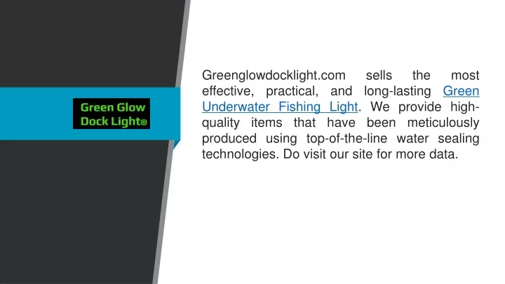 greenglowdocklight com sells the most effective