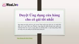 Duyệt Ứng dụng cửa hàng cho cô gái tốt nhất