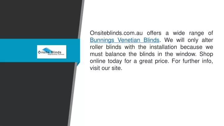 onsiteblinds com au offers a wide range