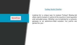 Turkey Yacht Charter | Boatsy.net