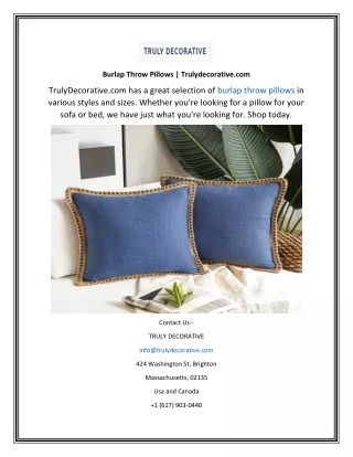 burlap throw pillows trulydecorative com