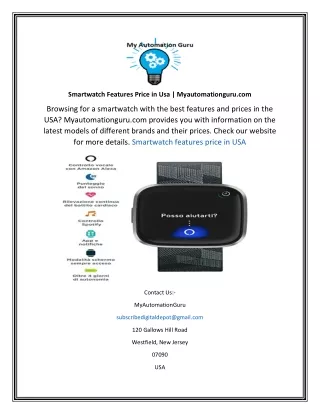 smartwatch features price in usa myautomationguru