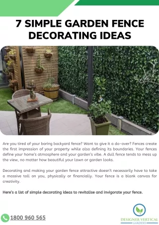 7 Simple Garden Fence Decorating Ideas