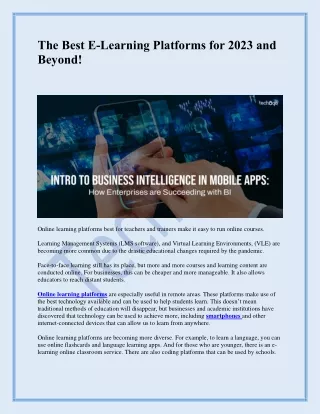 the best e learning platforms for 2023 and beyond