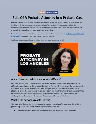 Real Estate Attorneys - Contact Probate Consultation in Los Angeles