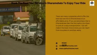 Book The Best Taxi Service In Dharamshala To Enjoy Your Ride-Pahari Routes