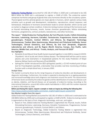 endocrine testing market accounted