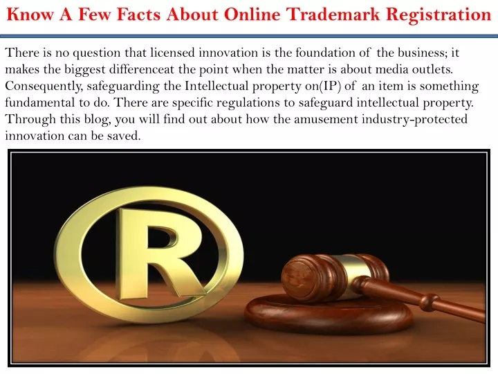 know a few facts about online trademark