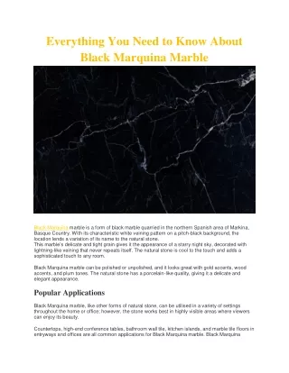Everything You Need to Know About Black Marquina Marble