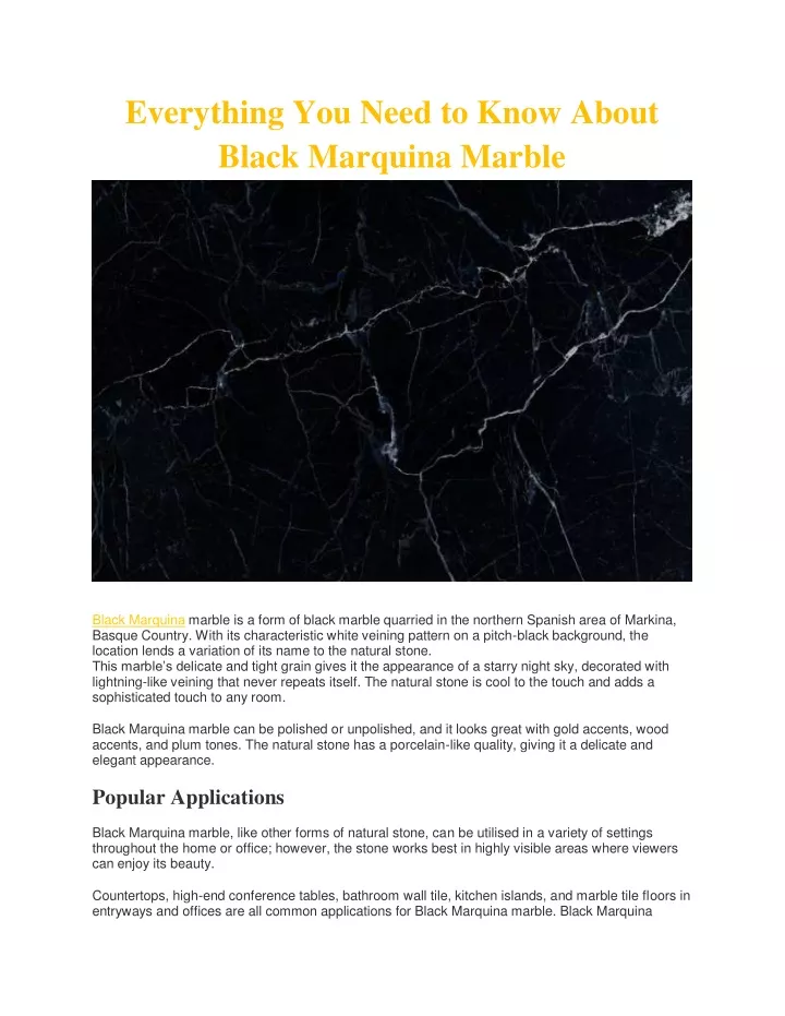 everything you need to know about black marquina