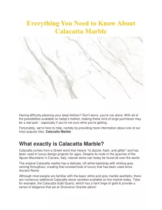 Everything You Need to Know About Calacatta Marble
