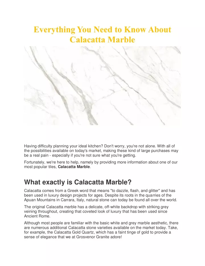 everything you need to know about calacatta marble