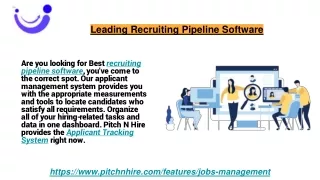 leading recruiting pipeline software