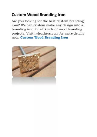 Custom wood Branding Iron