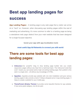 Best app landing pages for success