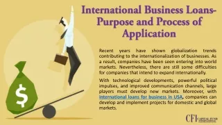 International loans for business in USA