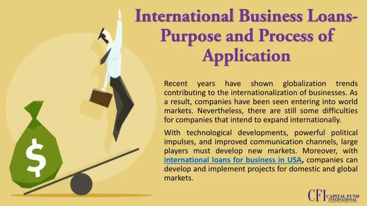 international business loans purpose and process of application