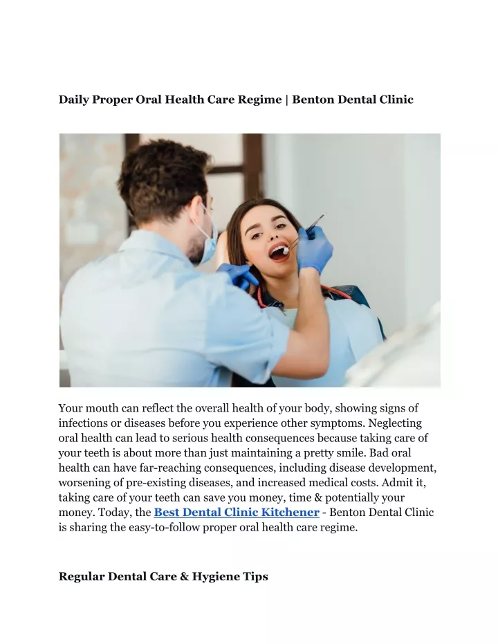 PPT - Daily Proper Oral Health Care Regime _ Benton Dental Clinic ...