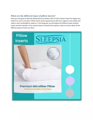 what are the different types of pillow inserts