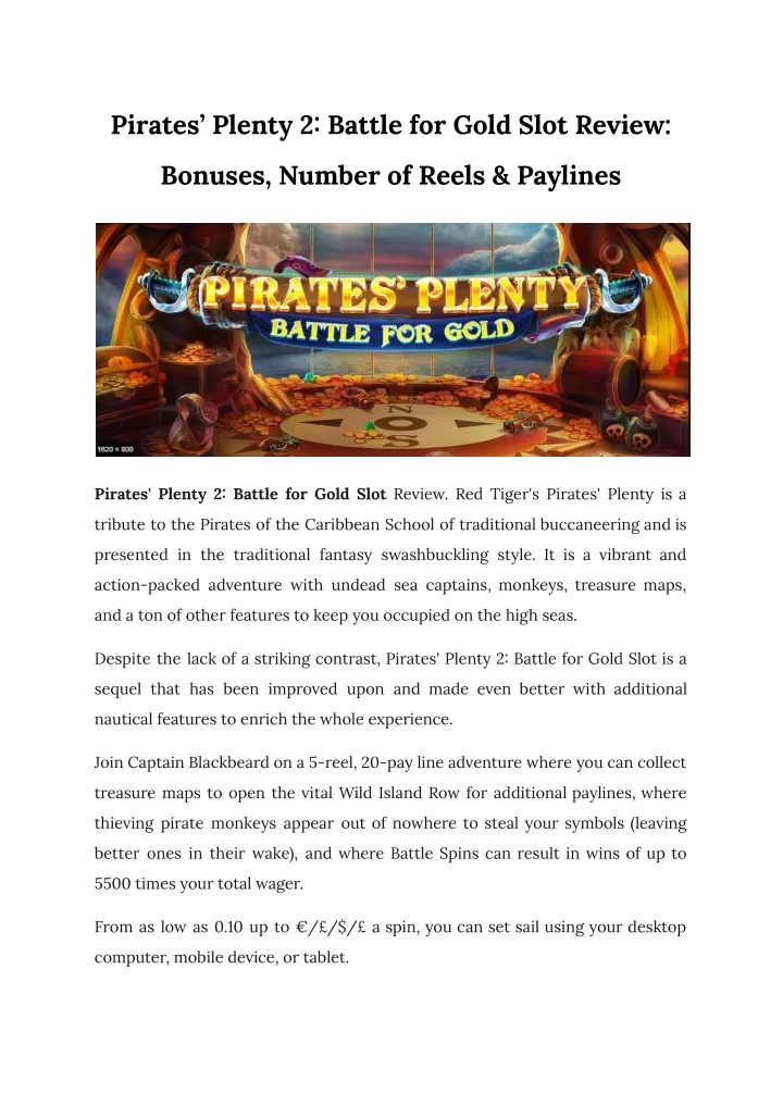 pirates plenty 2 battle for gold slot review