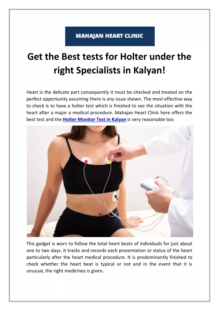 get the best tests for holter under the right