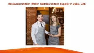 Restaurant Uniform | Waiter / Waitress Uniform Supplier in Dubai, UAE