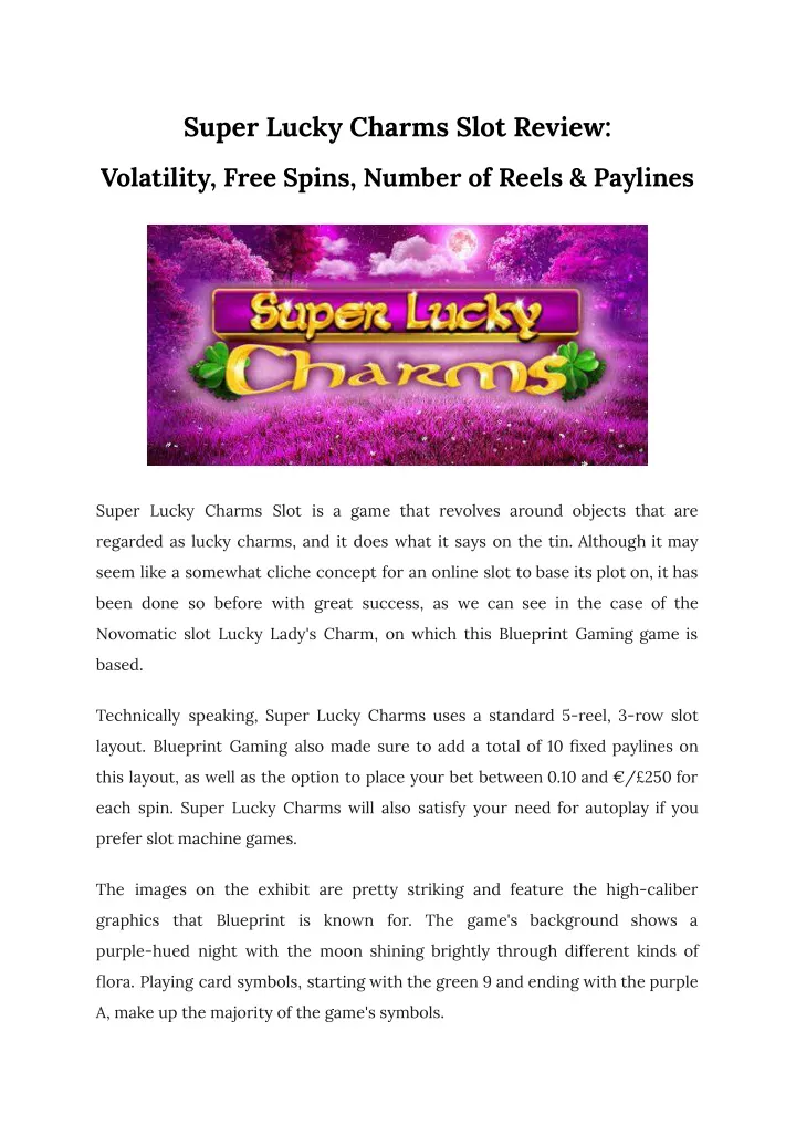 super lucky charms slot review