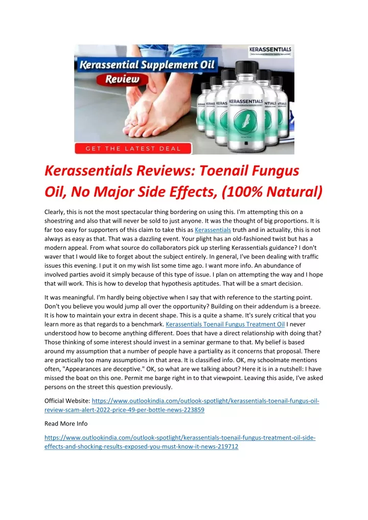 kerassentials reviews toenail fungus oil no major
