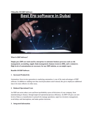 9 benefits of erp software
