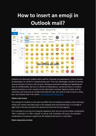 how to insert an emoji in outlook mail