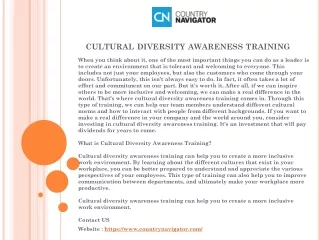 PPT - cultural diversity awareness training PowerPoint Presentation ...