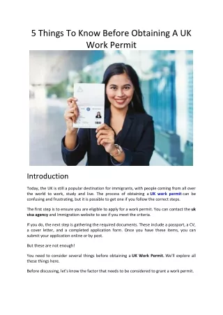 5 things to know before obtaining a uk work permit