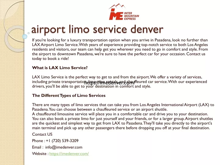 airport limo service denver