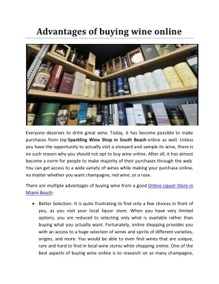 Advantages of buying wine online