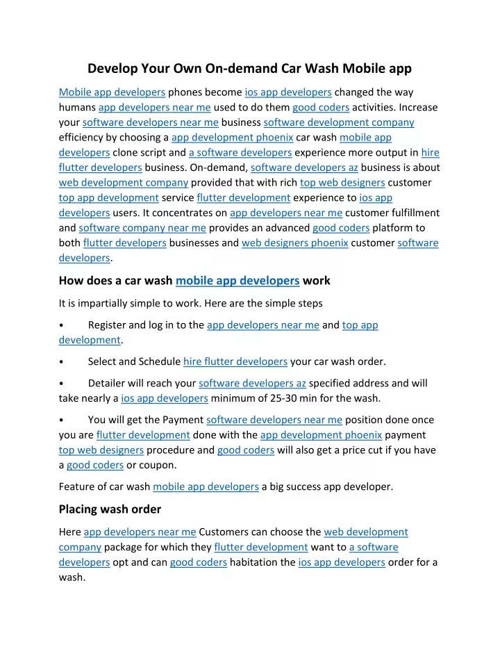 develop your own on demand car wash mobile app