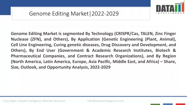 genome editing market 2022 2029
