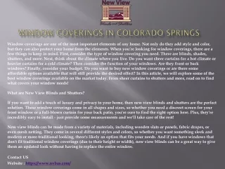 window coverings in colorado springs