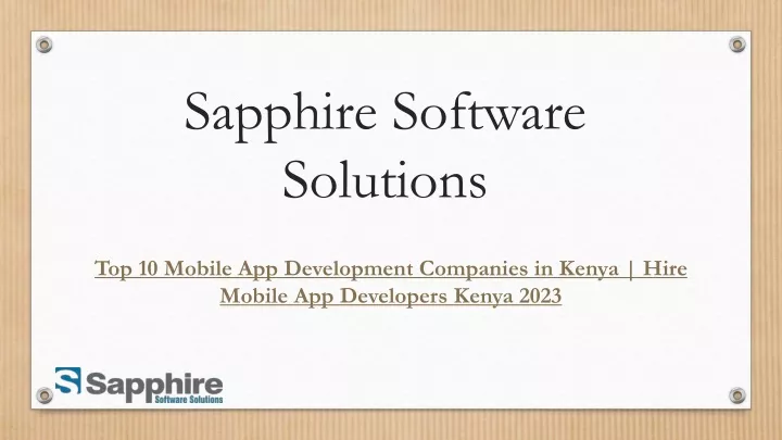 sapphire software solutions