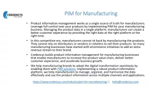 PIM for Manufacturing