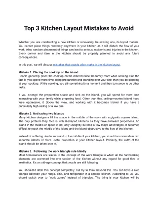 Top 3 Kitchen Layout Mistakes to Avoid