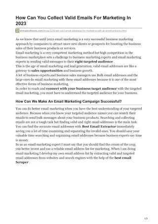 how can you collect valid emails for marketing