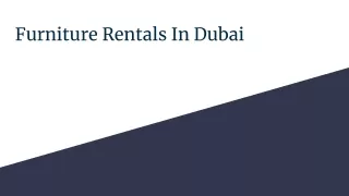Furniture Rentals In Dubai