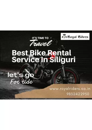 Rental bike agency in Siliguri