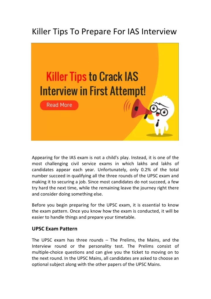 killer tips to prepare for ias interview