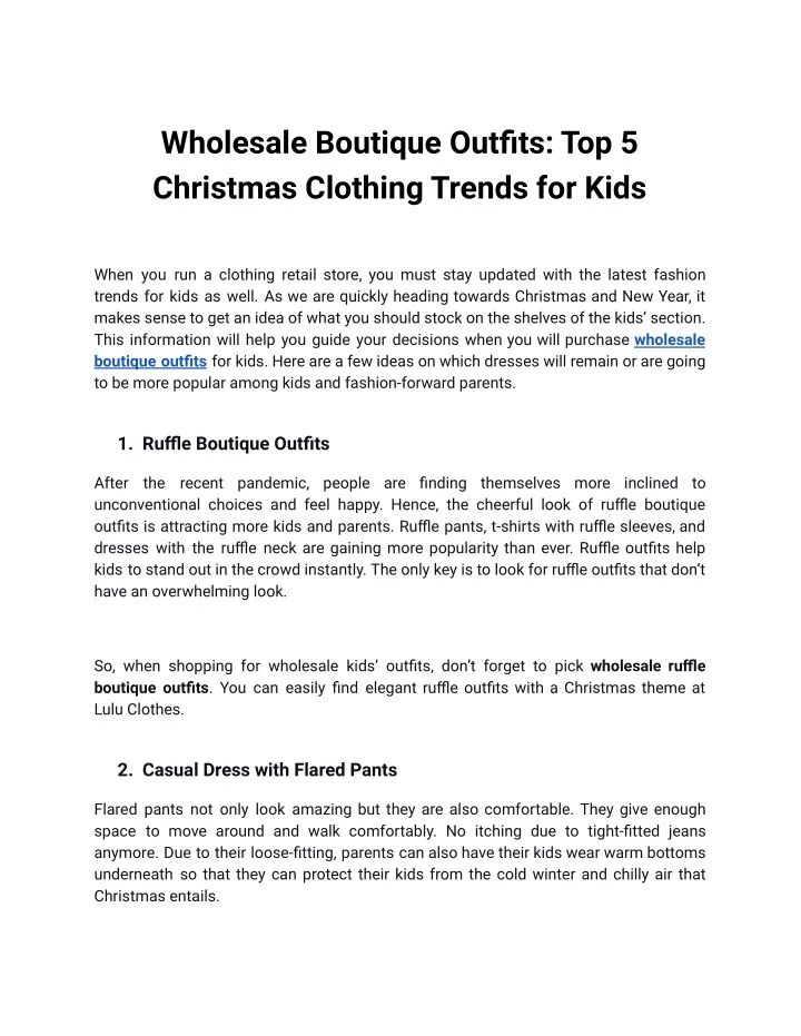 wholesale boutique outfits top 5 christmas