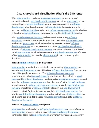 data analytics and visualization what