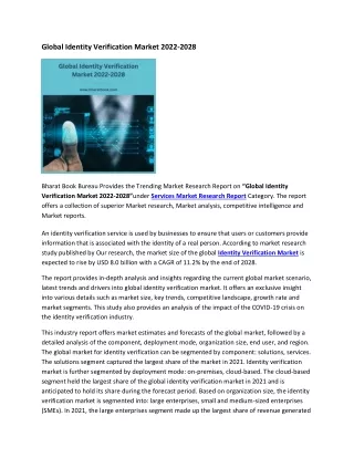 global identity verification market 2022 2028