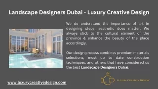 Landscape Designers Dubai - Luxury Creative Design