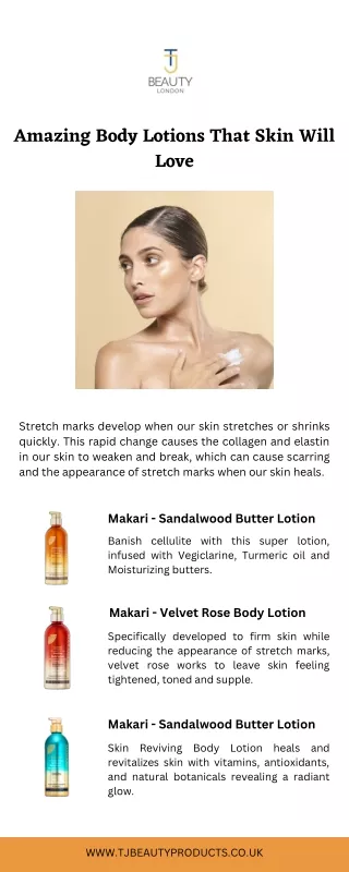 Amazing Body Lotions That Skin Will Love - TJ Beauty Products