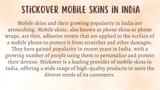 Stickover Mobile skins in India